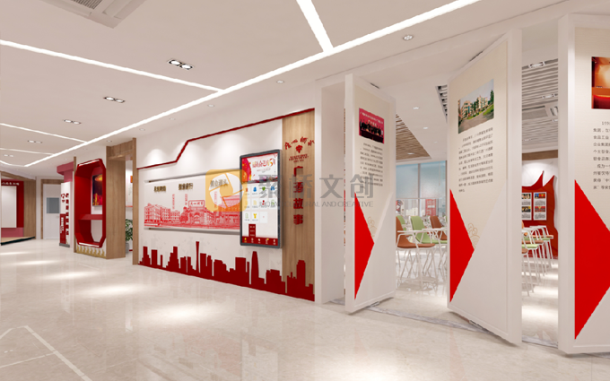 國企黨建展廳滑軌屏故事展示設計